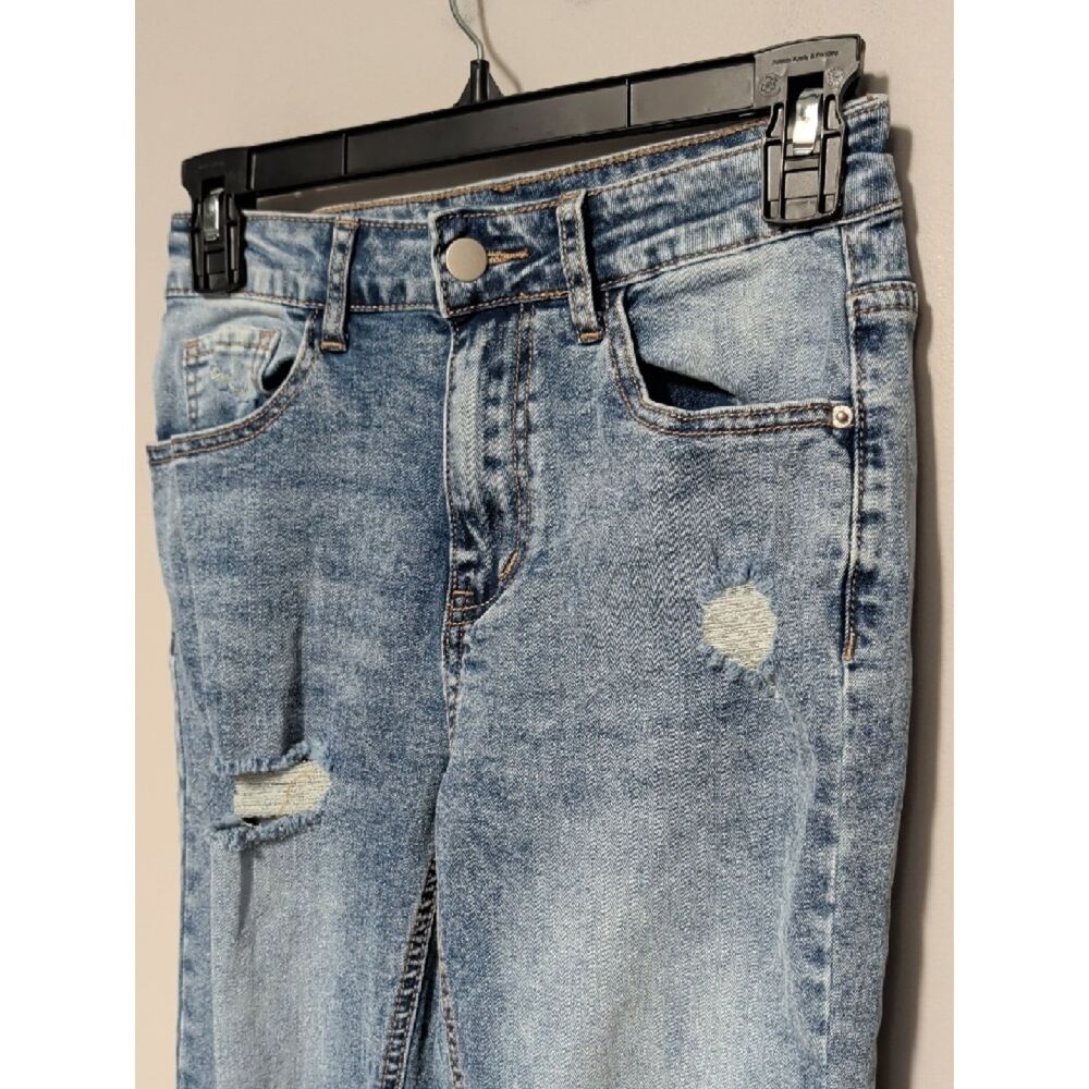 SHEIN Light Blue Distressed High-Rise Skinny Jeans - Picture 2 of 7